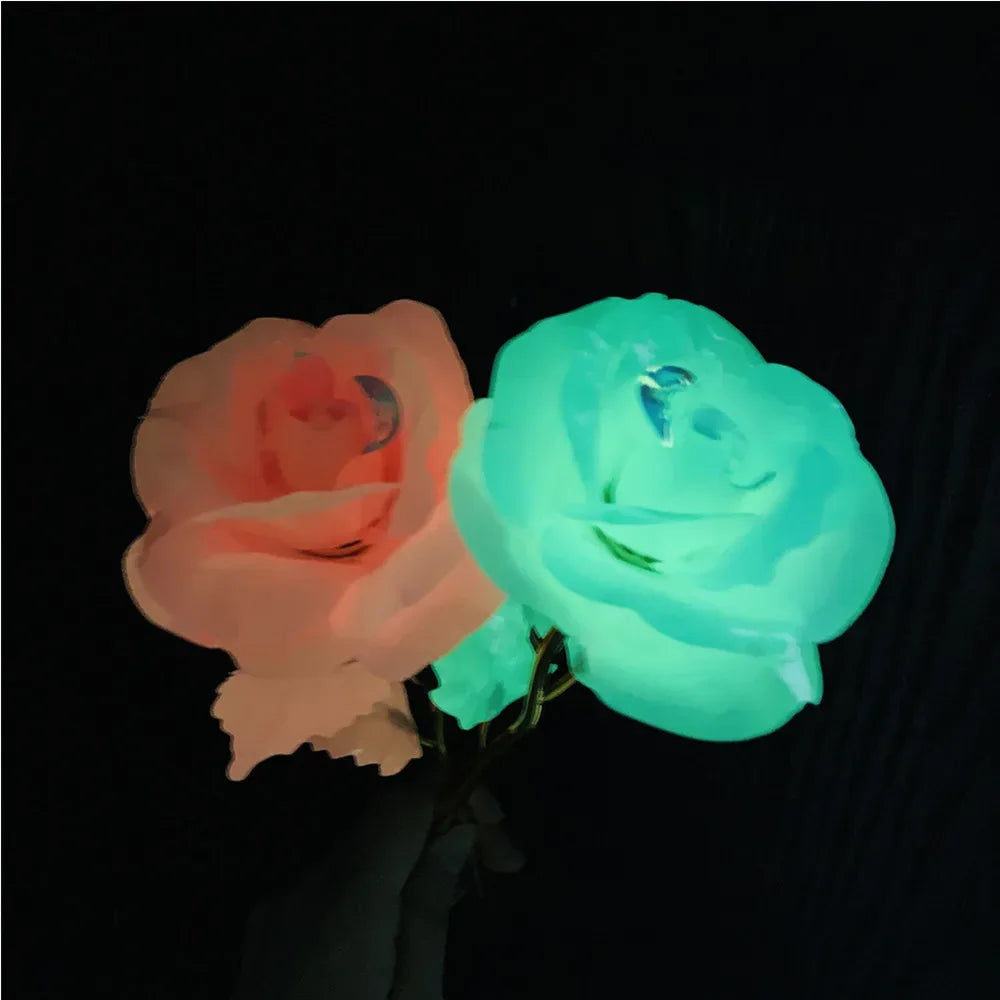 2024 Luminous Rose Valentine's Day Present Gifts Eternal Rose Flower Simulation 24k Gold Foil Rose Mother's Day Gifts