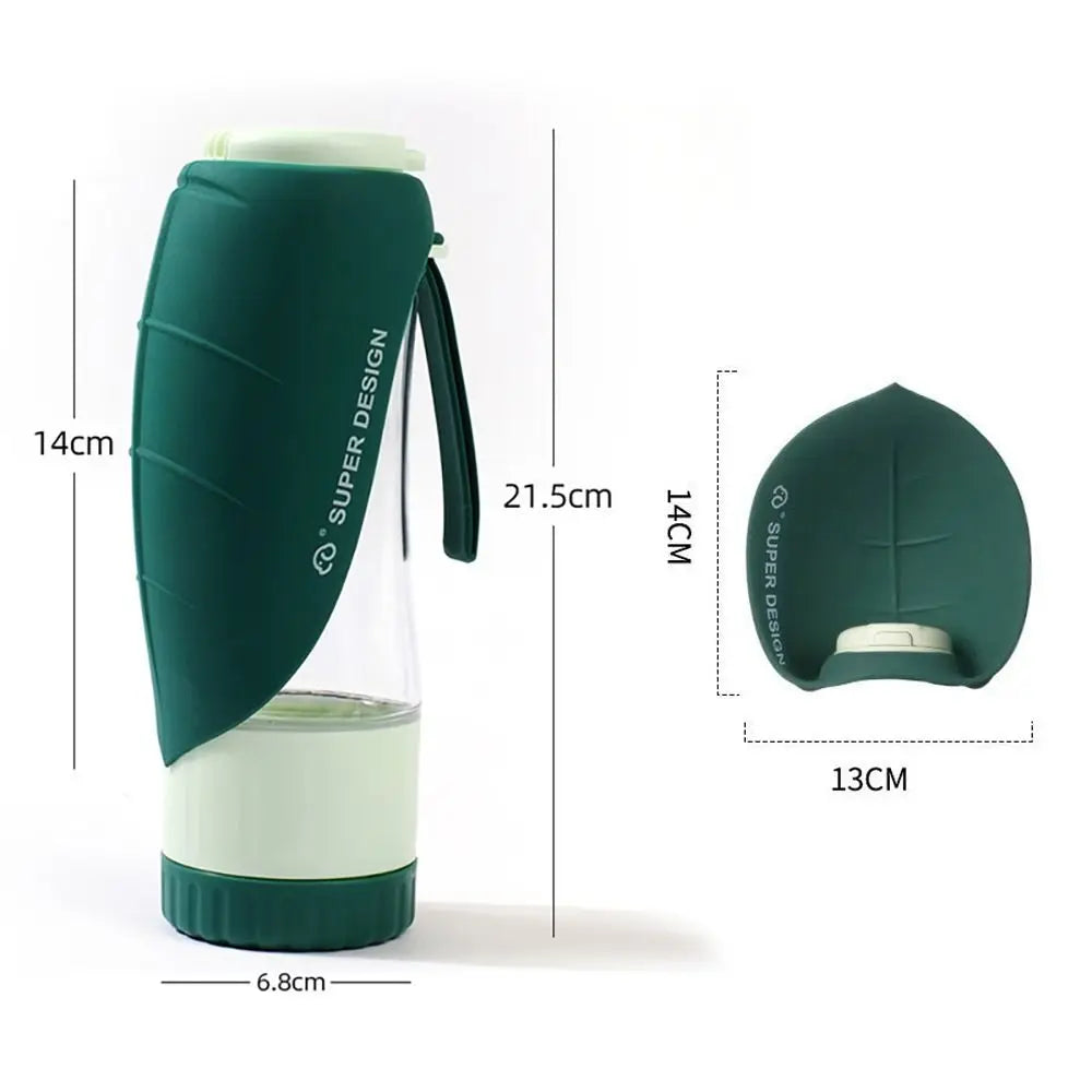 Outdoor Tritan+Silicone Dog Water Bottle Folding Water Slot Leak Proof Pet Water Dispenser Portable Dual-use Pet Feeder Dog