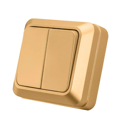 Blue Flame Retardant EU Standard Spray Plastic Rocker Switch Wall Surface 2 Gang 1 Way Button Light Switch On/Off Classic Switch