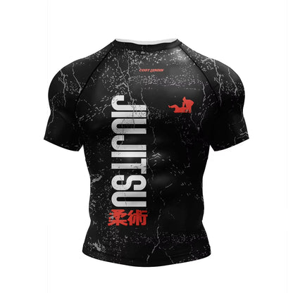 New No gi Bjj T-Shirt jiu jitsu kickboxing Training Rashguard Polyester Spandex Compression Sublimation Sports Men T-Shirts