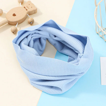 Kids Cotton Scarf Multipurpose O Neck Ring Scarf Solid Print Children Autumn Winter Warm Windproof Scarves For Boys Girls