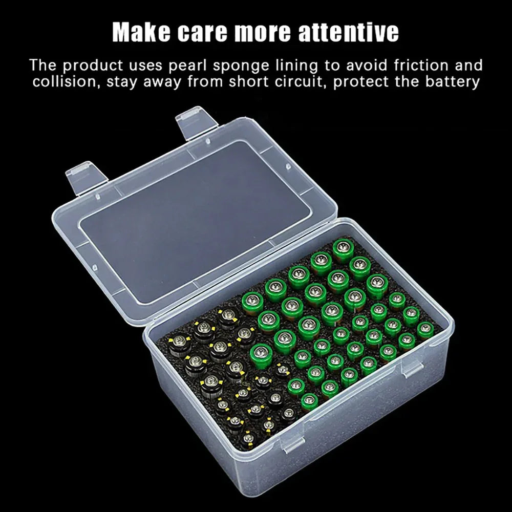 Battery Storage Organizer Holder Holds AA AAA Batteries Container Home Battery Storage Box Case Battery Organization Dispenser