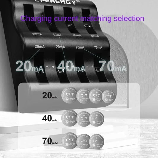 Travel Portable Charger for 1220 1240 1620 1632 2032 2025 2016 2430 2440 2450 2477 Lithium Coin Battery 8 Slot Smart Charger by PDG ibma