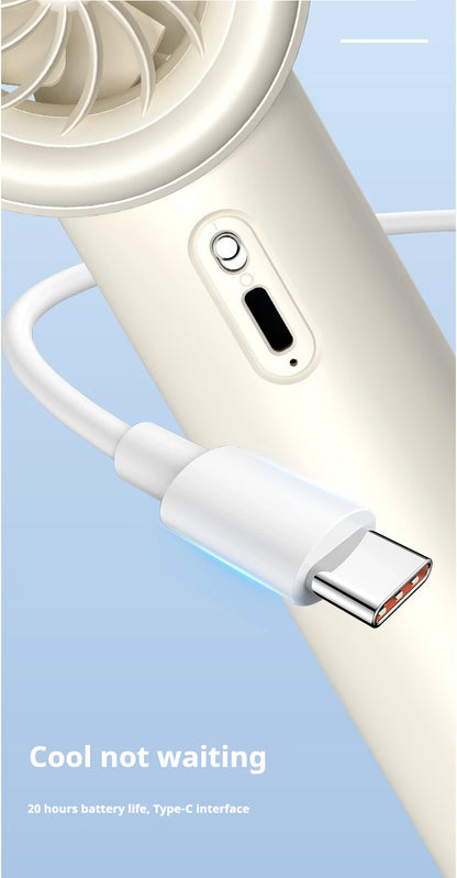 2025 Handheld Fan 5200mAh with LED Display Semiconductor Refrigeration 100 Speeds USB Rechargeable For Sport