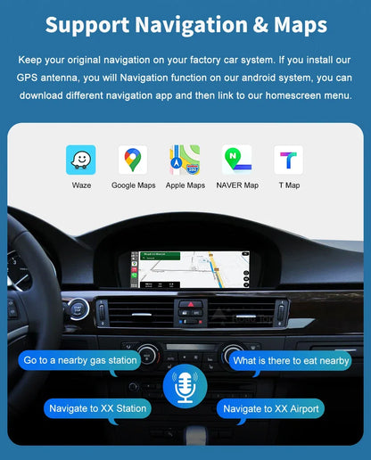 Road Top 8.8'' Wireless Carplay Android Auto Multimedia Display Screen For BMW 3 Series E90 E91 E92 E93 5 Series E60 E61 CCC CIC