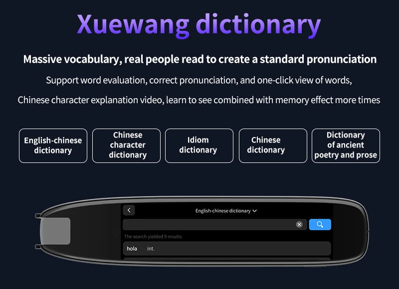 Translation Pen for Dyslexia Scanner Reading Pen 142 Text to Speech Smart Recording Pen Voice Wireless Text Extract Translator
