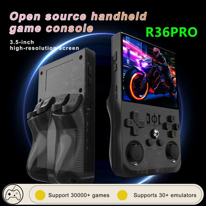 Open Source R36 PRO Retro Handheld Video Game Console Linux System 3.5 Inch IPS Screen Portable Pocket Player 128GB Games R36S