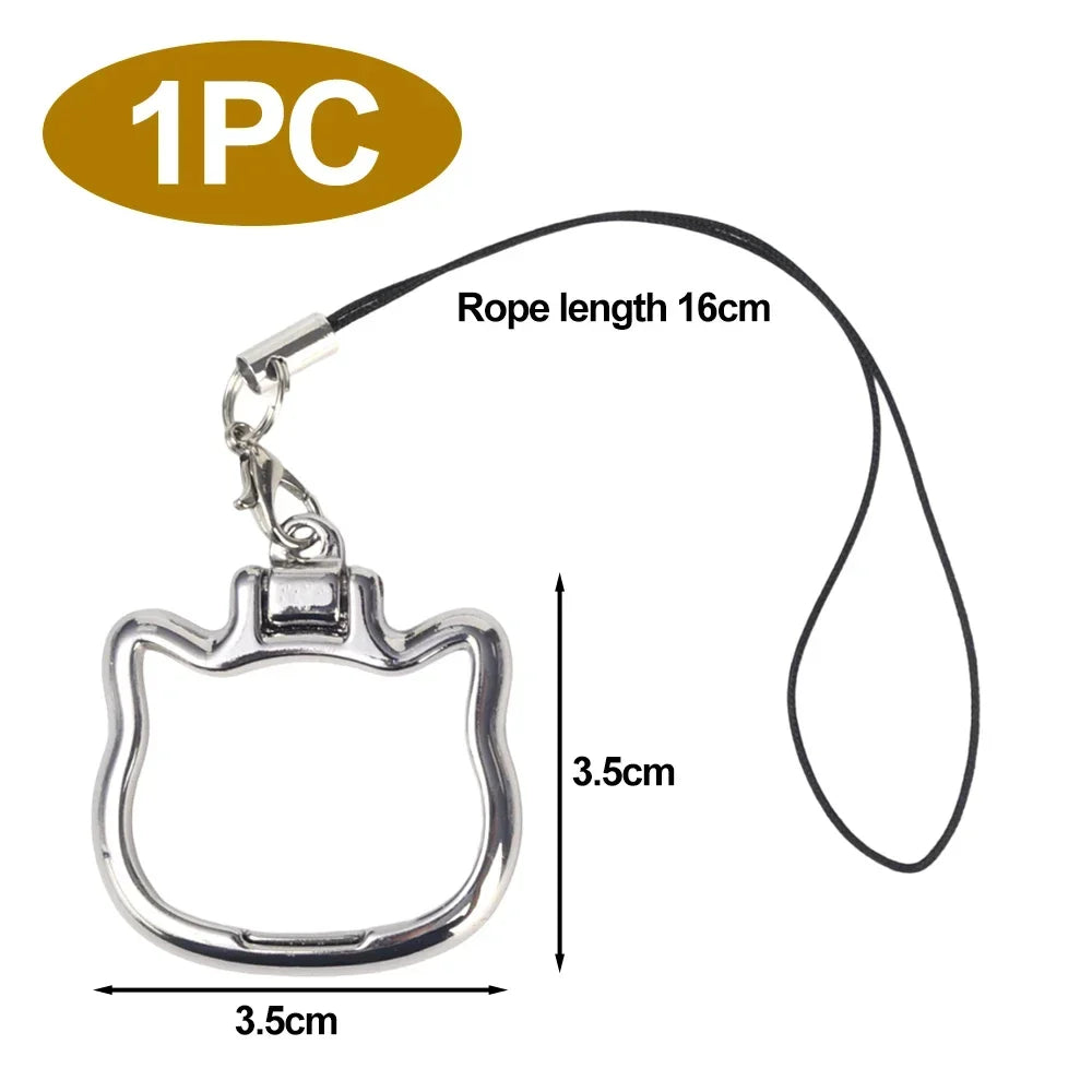 2 in 1 Mobile Phone Lanyard Wrist Pendant Cute Cat Folding Cellphone Kickstand Hoder Stands Anti-fall Handheld Rope Straps