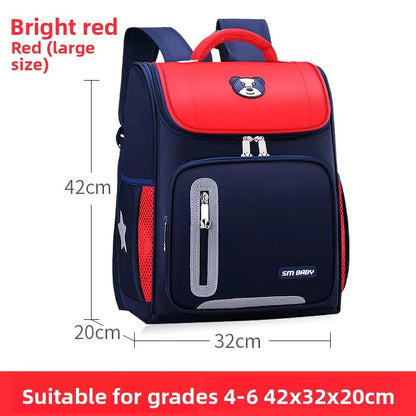 Lightweight Kids Backpack 1 3 6 Grade Spine Protection Reflective Space School Bag for Elementary Students