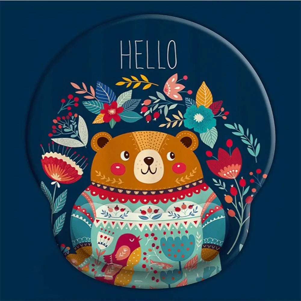 Gift Leopard Mouse Pad Ergonomic Gel Wrist Support Grey Non-Slip Base Wrist Rest Pad Typing and Pain Relief