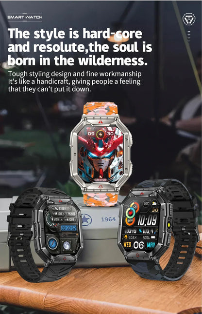 2025 New Men's Smart Watch 360 * 360 HD Touch Screen Sports Waterproof Smartwatch Health Monitoring Bluetooth Call Smart Watches