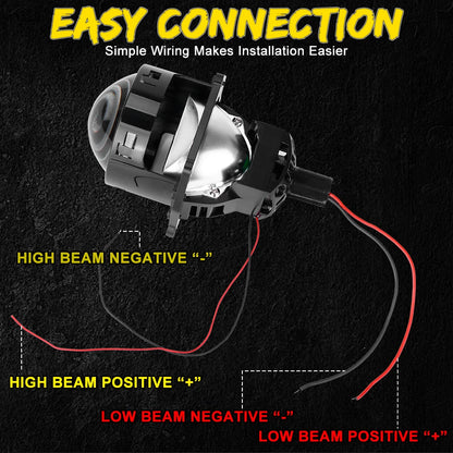 2pcs 3.0 Inch Bi Led Projector Lens Halo Light H4 H7 H1 9005 9006 Car Headlights Bulb Angel Eyes High Low Beam LED LHD RHD 6000K