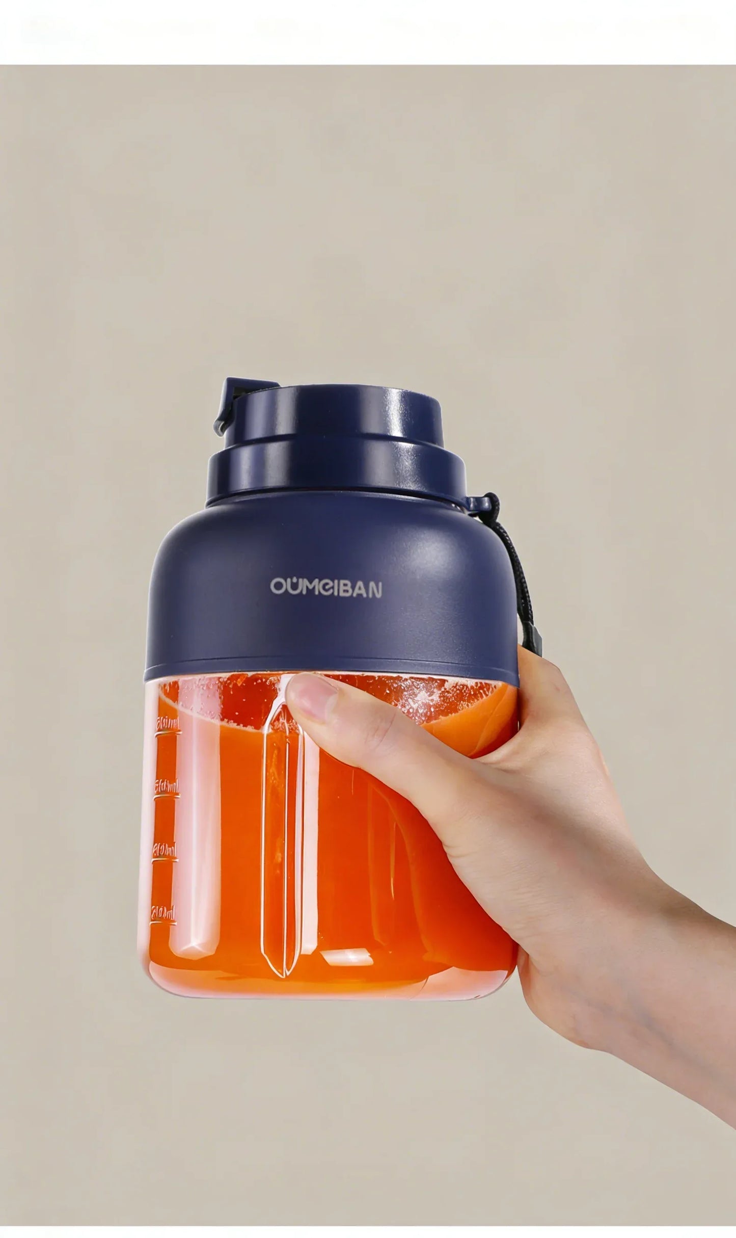 1300ML USB Rechargeable Portable Juicer, 46 Blades Fresh Fruit Mixer, Multifunctional Ice Crusher Smoothie Blender for Home