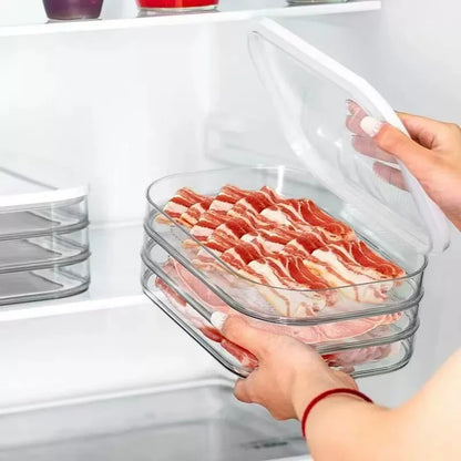Meat Container for Fridge, Stackable Cold Cuts Storage Containers with Clear Lids for Deli Meat, Bacon, Cheese & Meal Prep