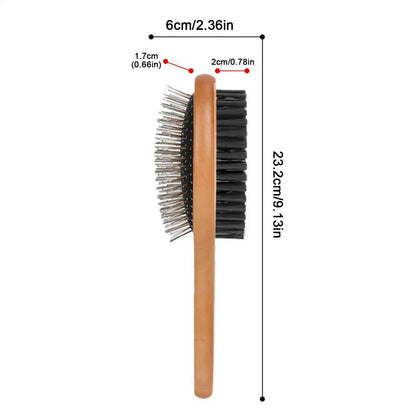 Pet Grooming Brush Double-sided Brush Comb Stainless Steel Needle Bristles Hair Brush Grooming Hair Remover Brush Pet Supplies