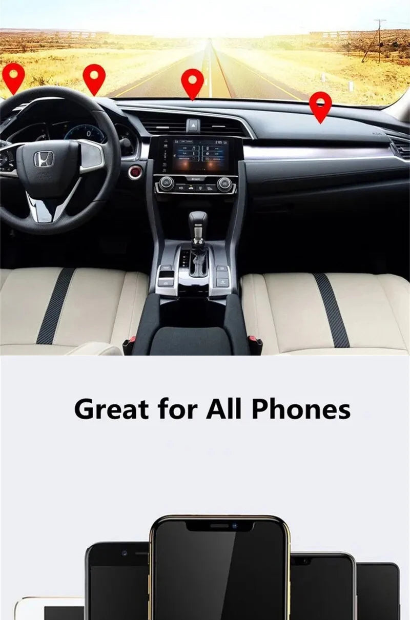 Creative Dual Axis Alloy magnetic car bracket 720 ° rotation Double ball magnetic phone holder for Any model phone