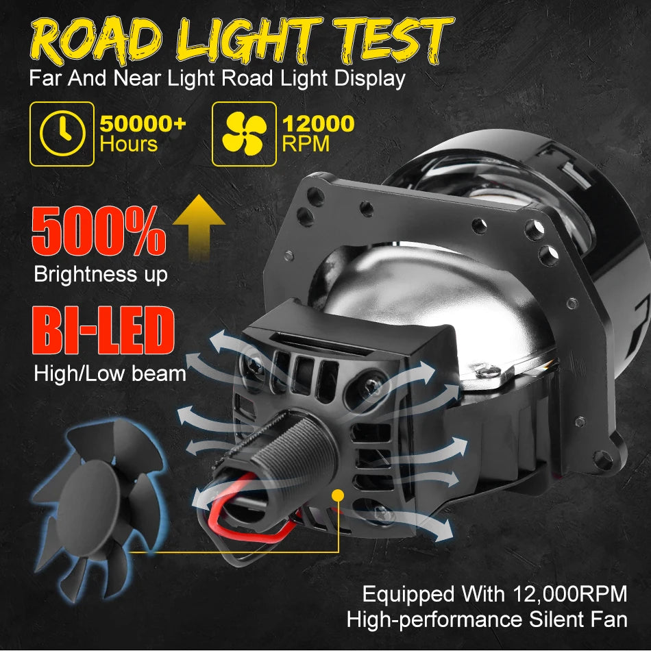 2pcs 3.0 Inch Bi Led Projector Lens Halo Light H4 H7 H1 9005 9006 Car Headlights Bulb Angel Eyes High Low Beam LED LHD RHD 6000K