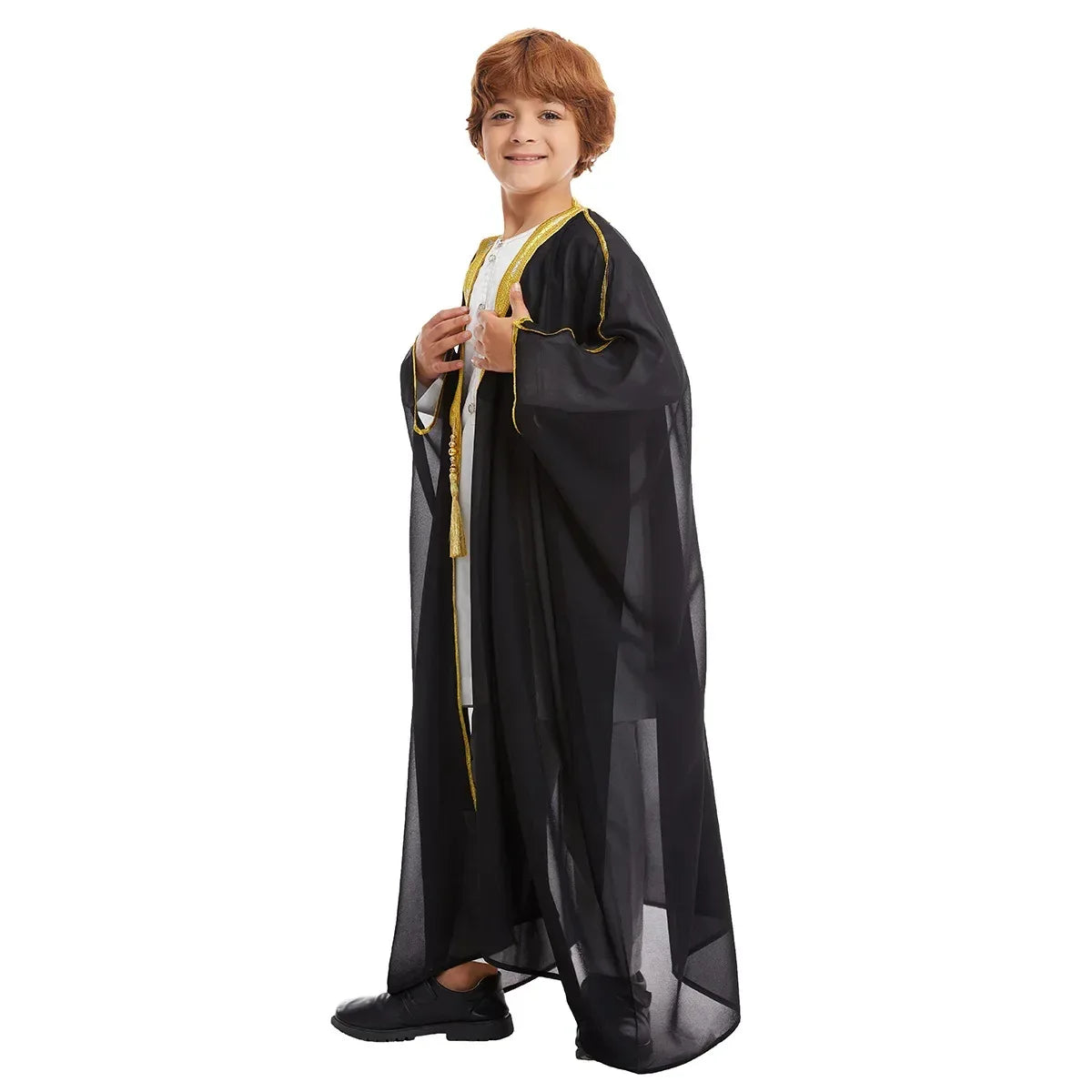 Muslim Saudi Arabian Boy Abaya Children Praying Islamic Clothing Kimono Middle Eastern Teen Dress Dubai New Fashion Classic