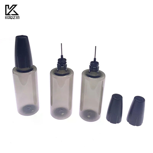 30/50ML PET Clear Vial with Long Thin Needle Tip Dropper for Smoking Oil Accessories Liquid Jar for Essential Oil Storage by PDG ibma