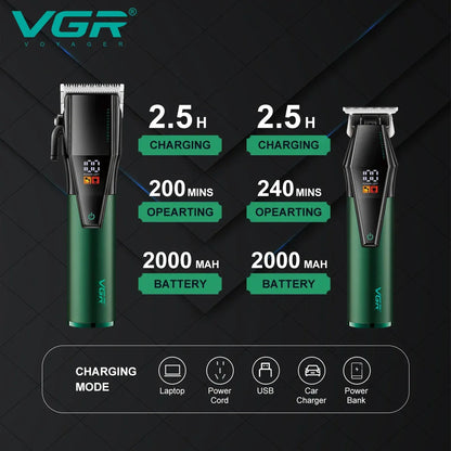 VGR Hair Trimmer Professional Barber Haircut Machine Adjustable Hair Clipper Cordless Hair Cutting Machine Trimmer for Men V-677