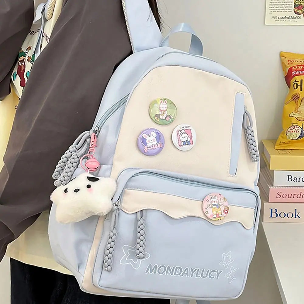 Cute Japanese Style Backpack Nylon Multi-function School Bag Large Capacity Handbag Student