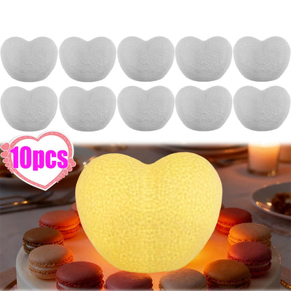 Romantic Creative 3D Love Heart LED Lamp Wedding Cake Night Light Ornament Birthday Christmas Home Ambient Light Gift Box Decor