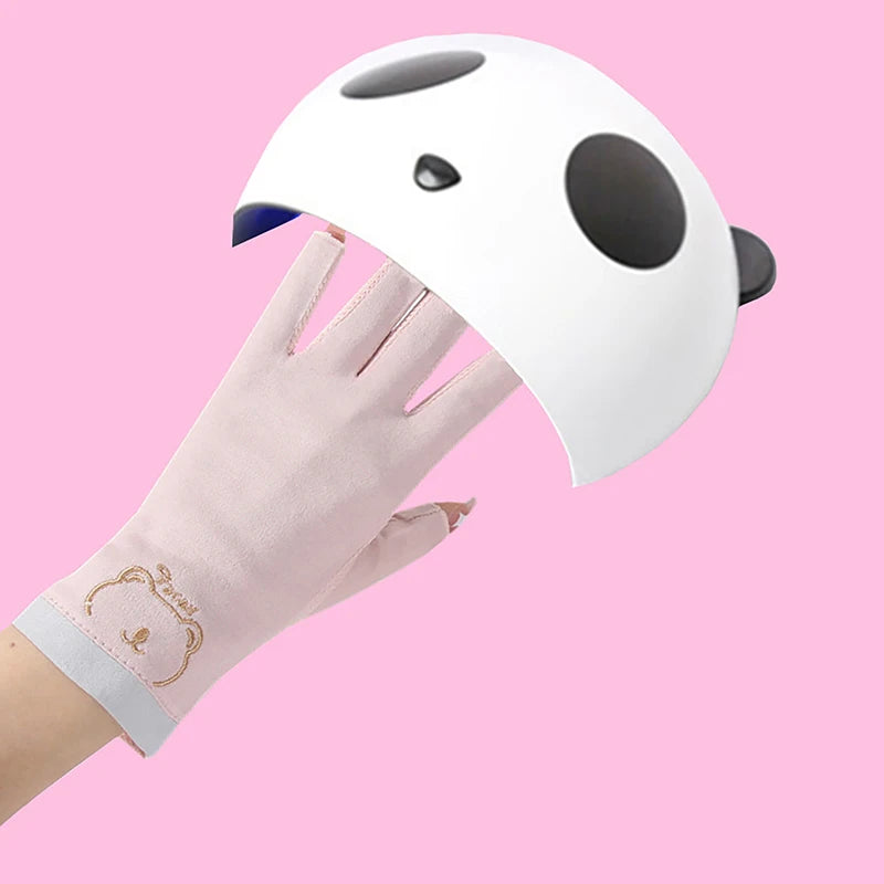 1 Pair Anti UV Nail Gloves UV Gel Shield Glove Fingerless Manicure Nail Art Tools LED Lamp Nails Dryer Radiation Hand nail tools