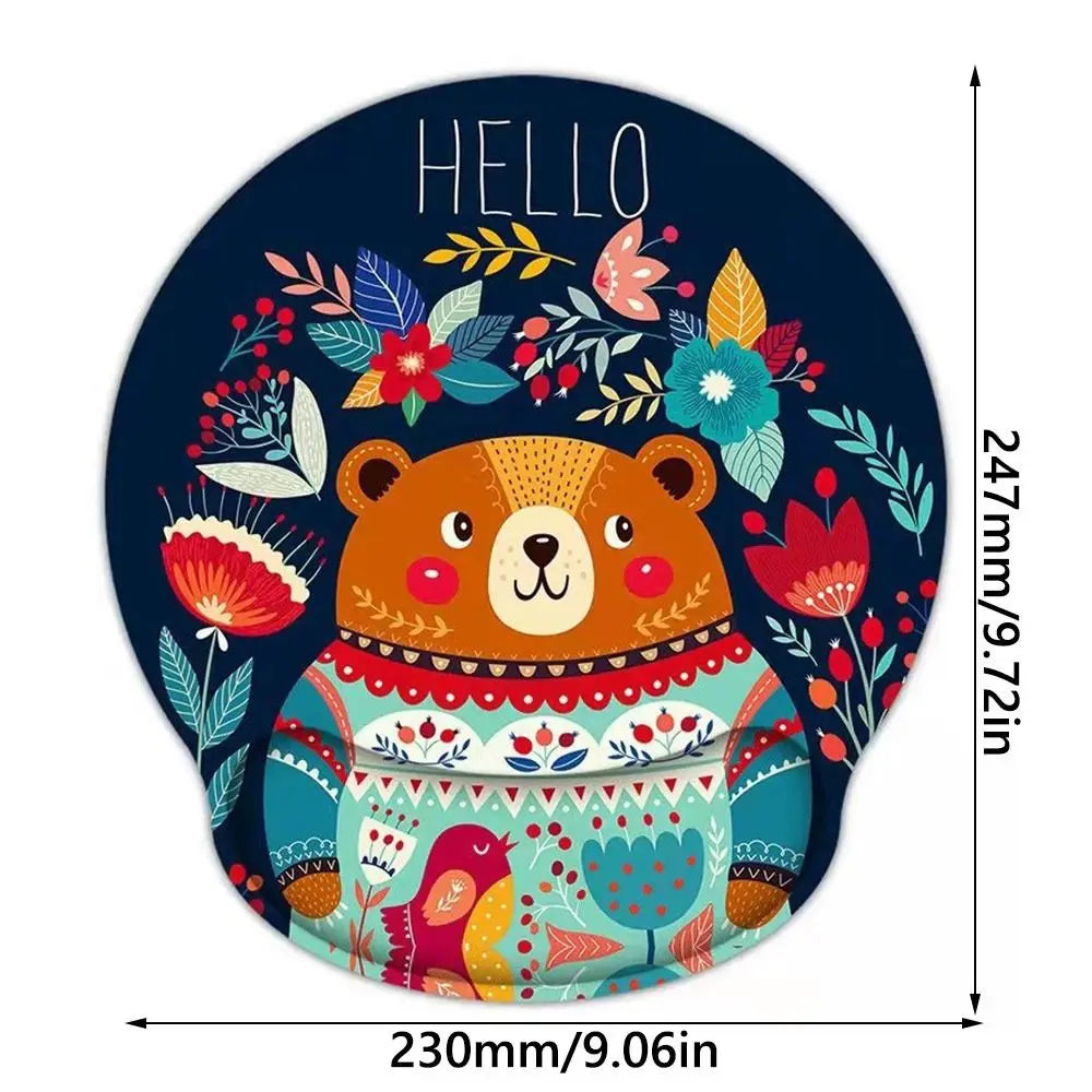 Gift Leopard Mouse Pad Ergonomic Gel Wrist Support Grey Non-Slip Base Wrist Rest Pad Typing and Pain Relief