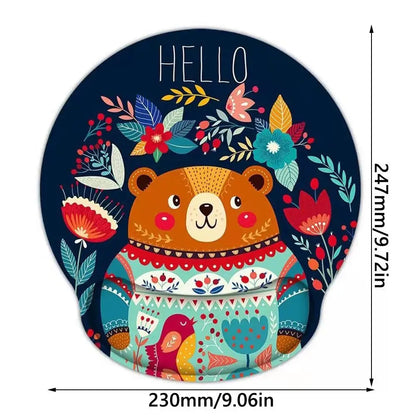 Gift Leopard Mouse Pad Ergonomic Gel Wrist Support Grey Non-Slip Base Wrist Rest Pad Typing and Pain Relief