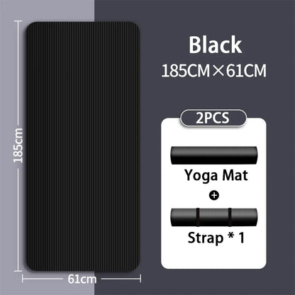 8mm yoga mat, suitable for beginners, lengthened and thickened for exercise, non slip fitness yoga mat for home use ﻿