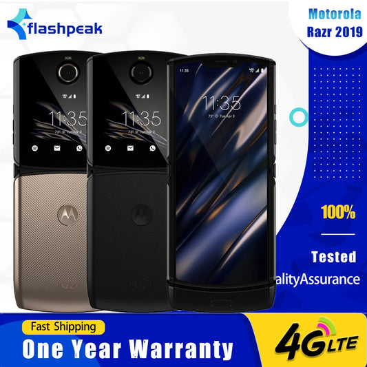 Motorola Razr 2019 XT2000 4G LTE SmartPhone NFC 6GB+128GB eSIM 16MP+5MP P-OLED 6.2'' Snapdragon 710 Octa-Core Android CellPhone