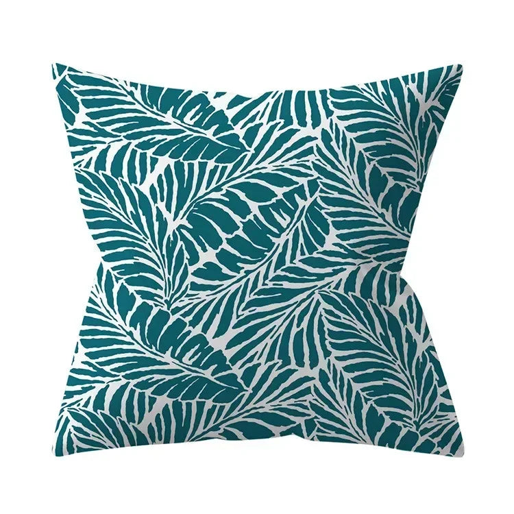 Housse de coussin bleu turquoise, coussins décoratifs pour canapé, housses de coussin géométriques en polyester, 45 x 45 cm, coussins décoratifs, taies d'oreiller simples