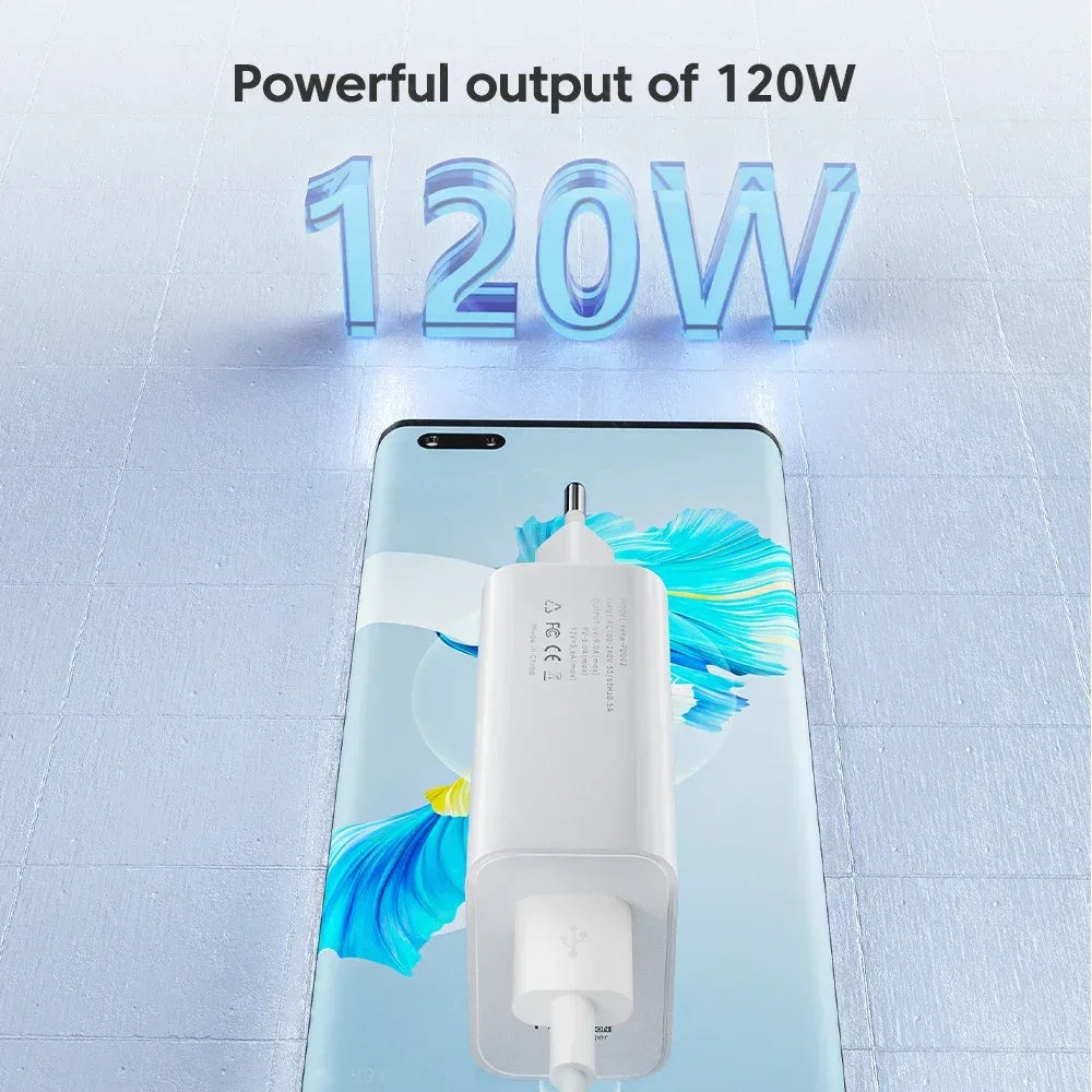 USB GaN 120W Charger Quick Charge 3.0 EU/US Plug Phone Charger Adapter Type C Wire For iPhone Samsung Xiaomi Huawei Fast Charger