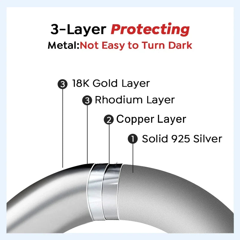 Fine Jewelry Pass Diamond Tester Pen Moissanite Hoop Earrings For Women With GRA S925 Sterling Silver For Women Ear Clasps