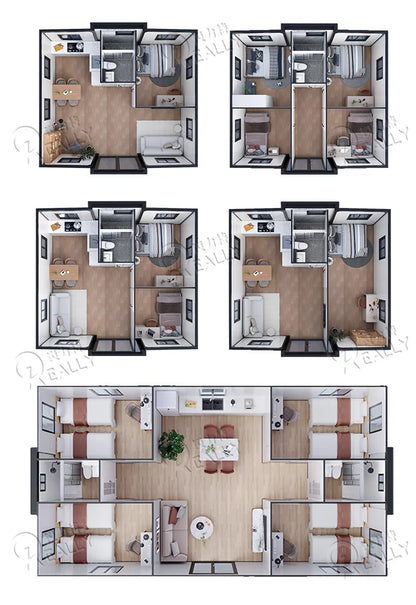 NEW Folding Container Home Luxury Portable Office 20Ft Prefab Container House Restaurant  for Temporary Site Offices