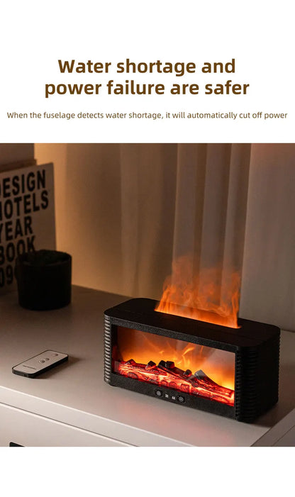 250ml Flame Fireplace Aroma Humidifier Colorful Light Aromatherapy Essential Oil Diffuser with Timed Auto Off for Home Bedroom