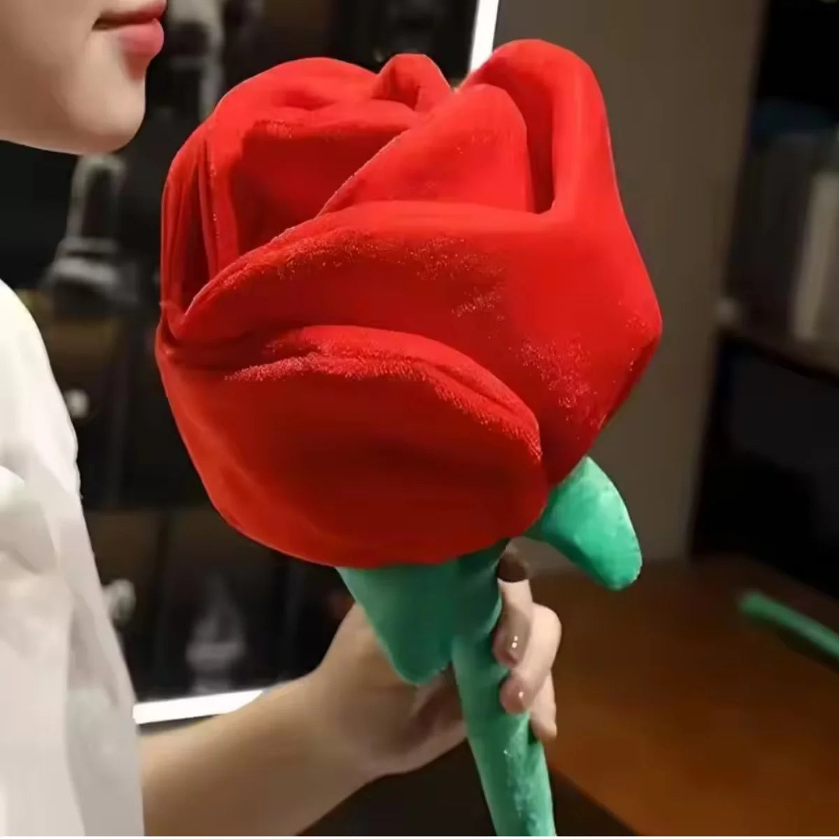 85cm Large Red Plush Artificial Rose Bouquet Stuffed Bendable Bouquet Soft Floral Home Decoration Valentine's Day Mother's Day g
