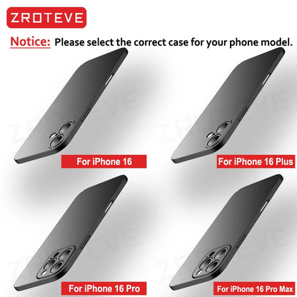 For iPhone 17 Air 17e 16 16e 15 14 13 12 Pro Max ZROTEVE Slim Matte Hard PC Cover For iPhone17 iPhone16 Plus Phone Case