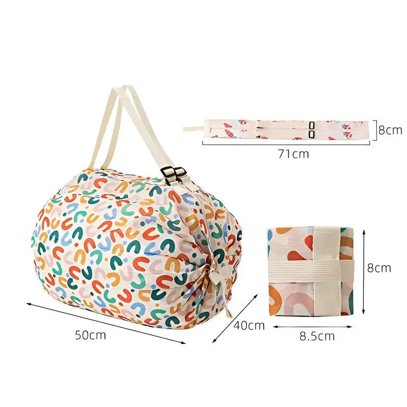 Foldable Eco-friendly Waterproof Storage Bag Portable Handbag for Travel Shopping Bag Travel Essentials Extra Large Capacity