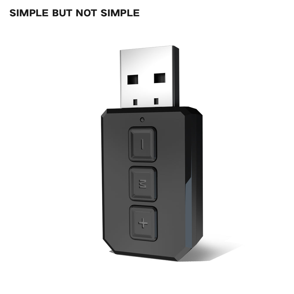 Grwibeou Wireless 2 in 1 USB Bluetooth 5.0 Dongle Adapter for PC TV Speaker Wireless Mouse Music Audio Receiver Transmitter Aptx