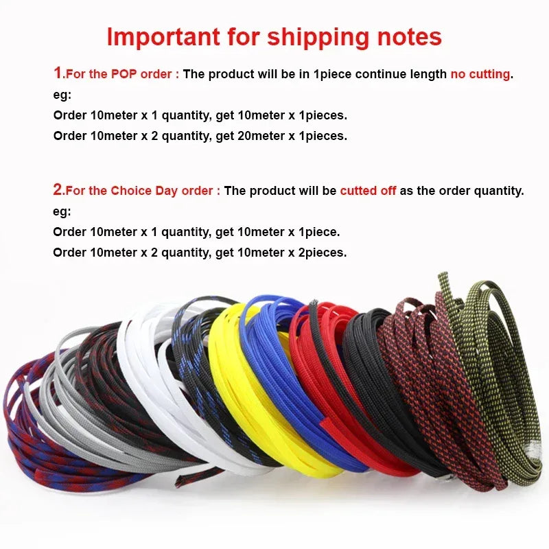 1-50M 2mm Insulated PET Braid Sleeves Sleeving High Density Cable Sheath Wrap Cable Protector Braid For Wires