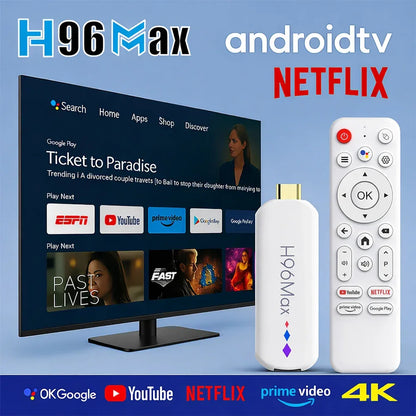 Android TV Stick S905L3 H96 Max M20 Quad-Core Smart TV Stick Media Player Voice Assistant Support 4K Streaming TV Stick 2GB 16GB
