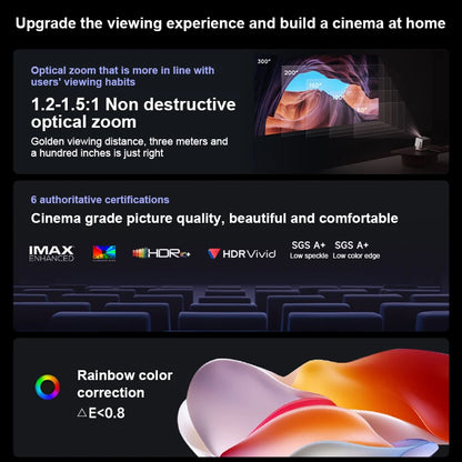XGIMI RS 20 Tri-color Laser 4K DLP Projector Ultra HD 3200 ISO Lumens Zoom Harman Kardon Beam Sound Home Projector
