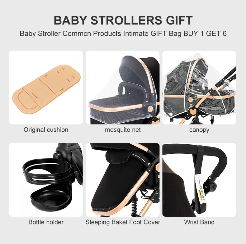Baby Stroller 3 in 1 stroller lightweight strollers  Baby Carriage mutifunction strollers Baby newborn stroller mother kids
