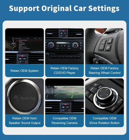 Road Top 8.8'' Wireless Carplay Android Auto Multimedia Display Screen For BMW 3 Series E90 E91 E92 E93 5 Series E60 E61 CCC CIC
