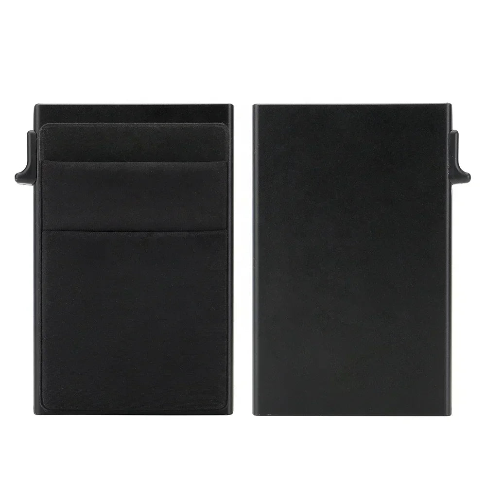 Slim RFID Blocking Metal Wallet for Men - Minimalist Smart Magic Card Case Holder with Protection for Bank ID and Credit Cards