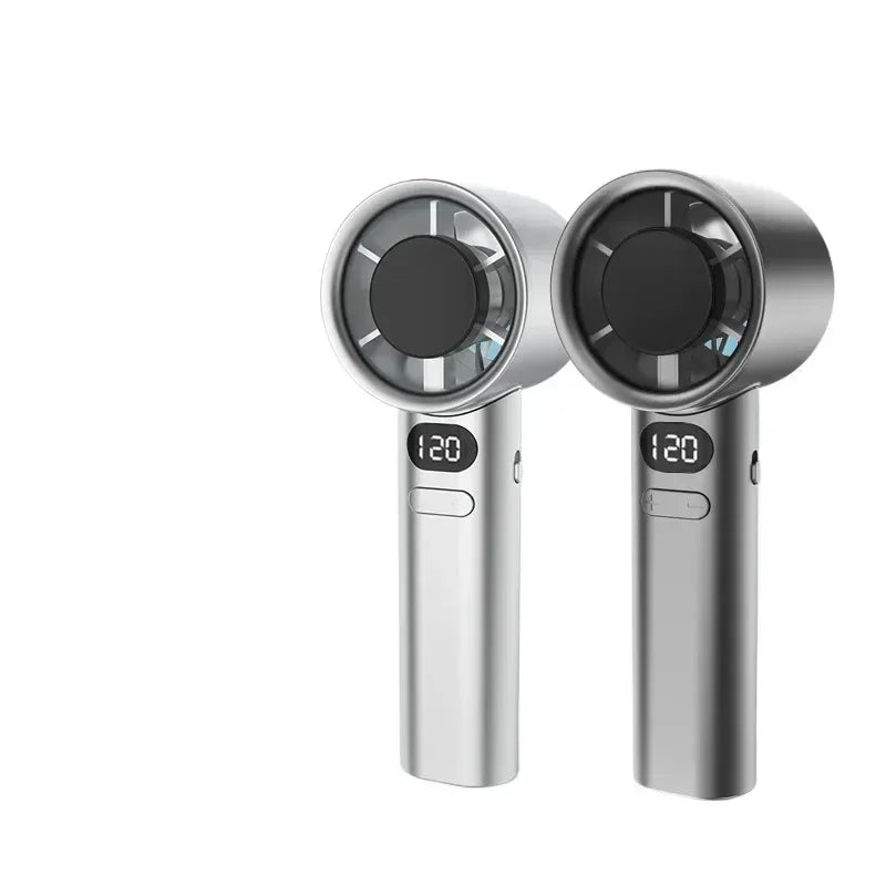 Mini Handheld Fan Mute Handheld Fan 4 Speeds Adjustment Air Calculating Fan With Power Display Portable Handheld Fan