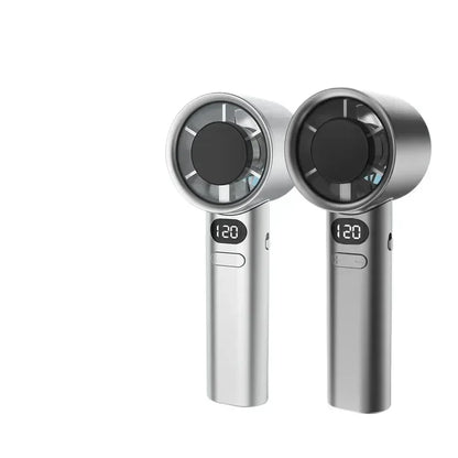 Mini Handheld Fan Mute Handheld Fan 4 Speeds Adjustment Air Calculating Fan With Power Display Portable Handheld Fan