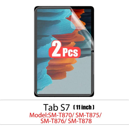 2pcs Pet Screen Protector For Samsung Galaxy Tab S7 Fe S9 Fe A9 Plus S6 Lite S7 S8 S9 A8 Plus Protective Clear Film No Glass