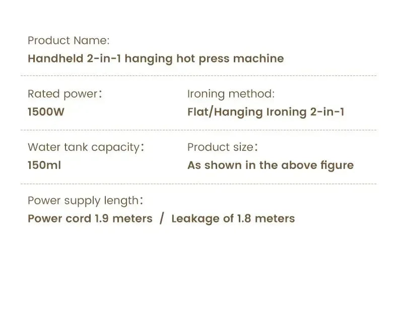 1500W Foldable Electric Fabric Steamer Fast-Heat Handheld Steam Iron for Home Travel Garment Care